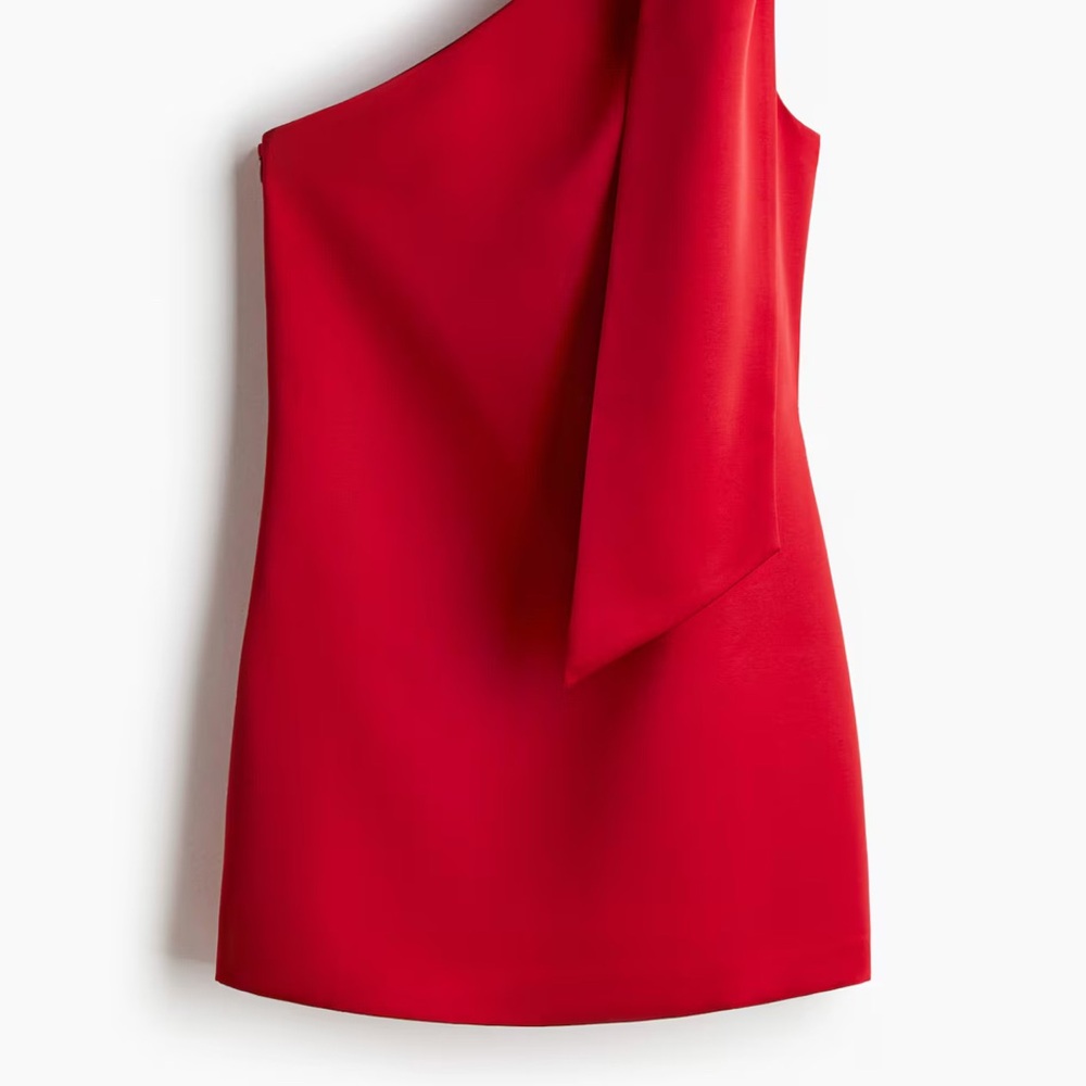 H&M Vibrant Red One-Shoulder Dress